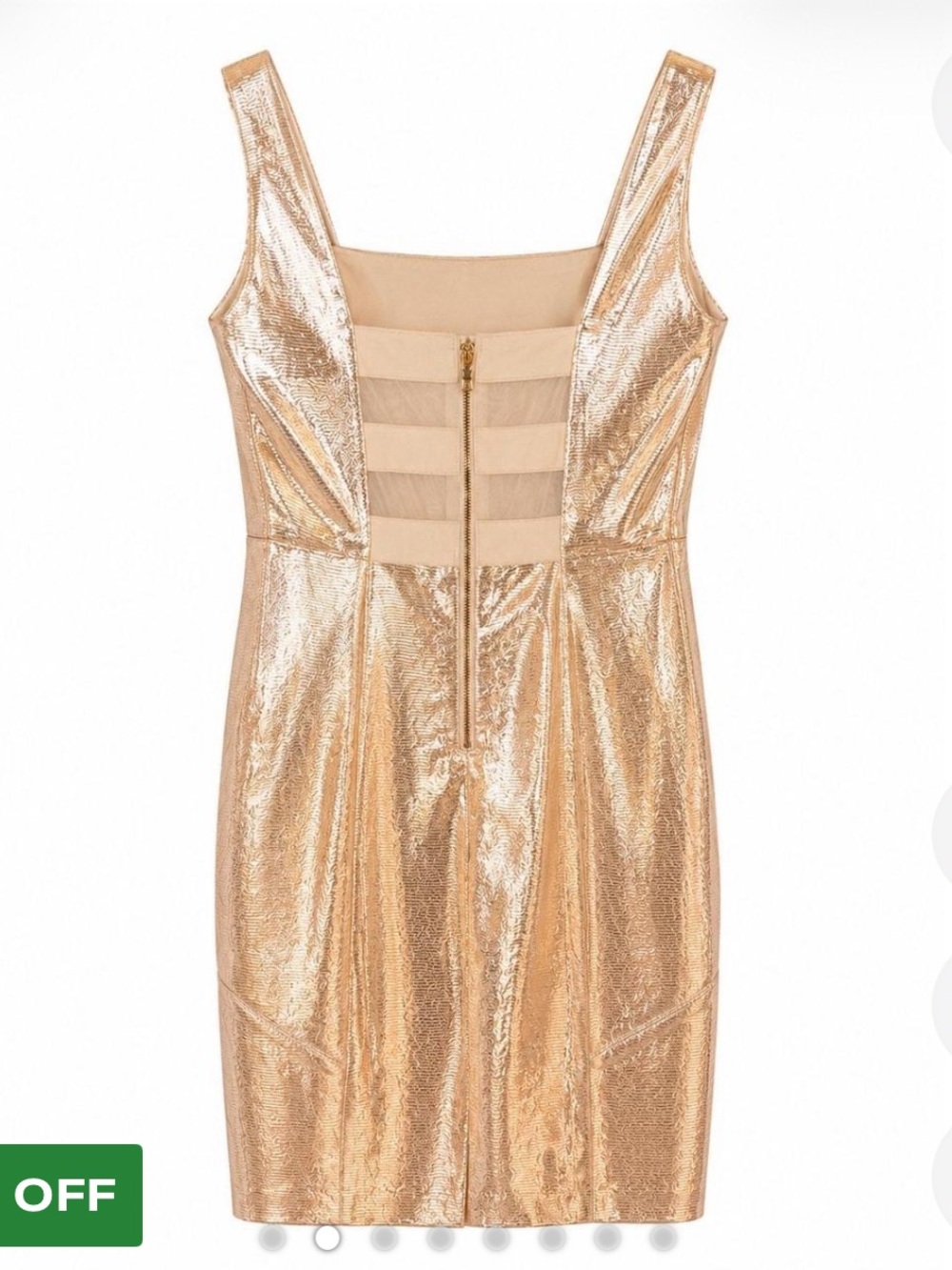 NWT Y2k Alice and Olivia Metallic Gold Sleeveless Sheath Dress - Picture 2 of 2